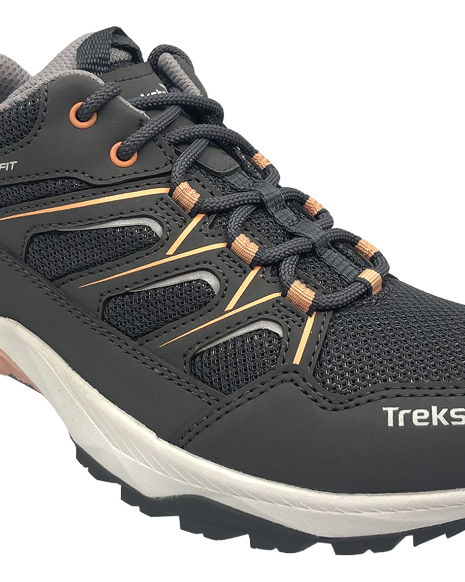 Treksta Logan charcoal waterproof Gore-Tex low walking shoe, side view